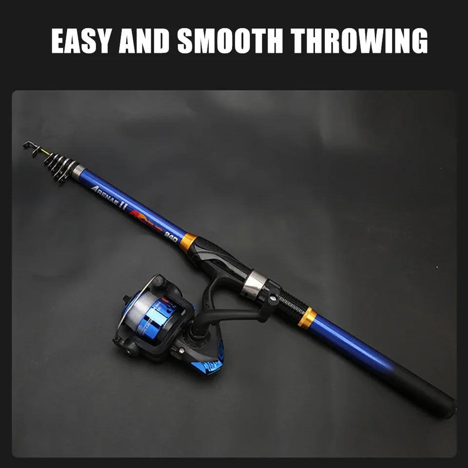 Telescopic fishing rod light carbon cast rod 1.5M-3M outdoor fishing tool accessories for night fishing and outdoor fishing