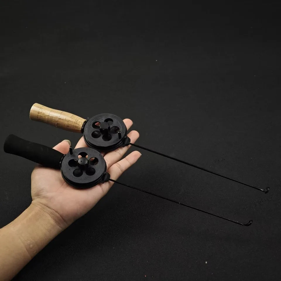 1pc 34cm Mini Fishing Rod Ice Fishing Rod for Winter Fishing with Fishing Wheels Portable Fishing Tackle Fishing Accessories