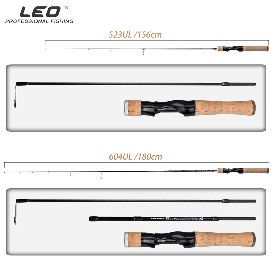 LEOFISHING Carbon Fishing Lure Rod Spinning Casting Fast UL Bait Finesse 523/604 Ultralight Fishing Rod Supplies Accessory