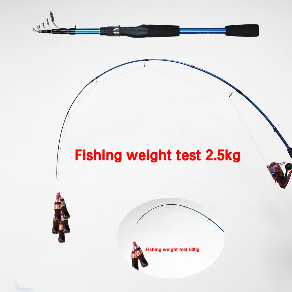 BIUTIFU Telescopic Spinning Casting Mini Fishing Rod 1.8/2.1/2.4m Travel Bastcasting 3-30g Ultralight Carbon Lure Trout Pole