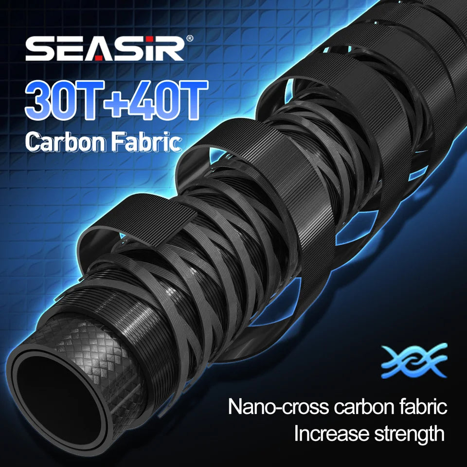 Seasir Riveria BFS Ultralight Spining Baitcasting Fishing Rod ,FUJI O Ceramic Guide Rings ,30T+40T Carbon Fabric ,1.5M-1.98M UL