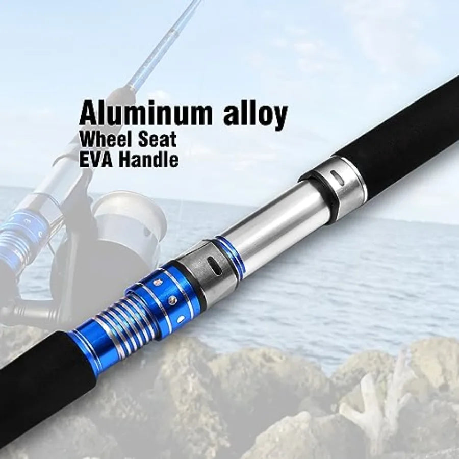 2Piece Saltwater Spinning Fishing Rod Offshore Graphite Portable Fishing Rod for Marine Fishing 7 Feet Lightweight and