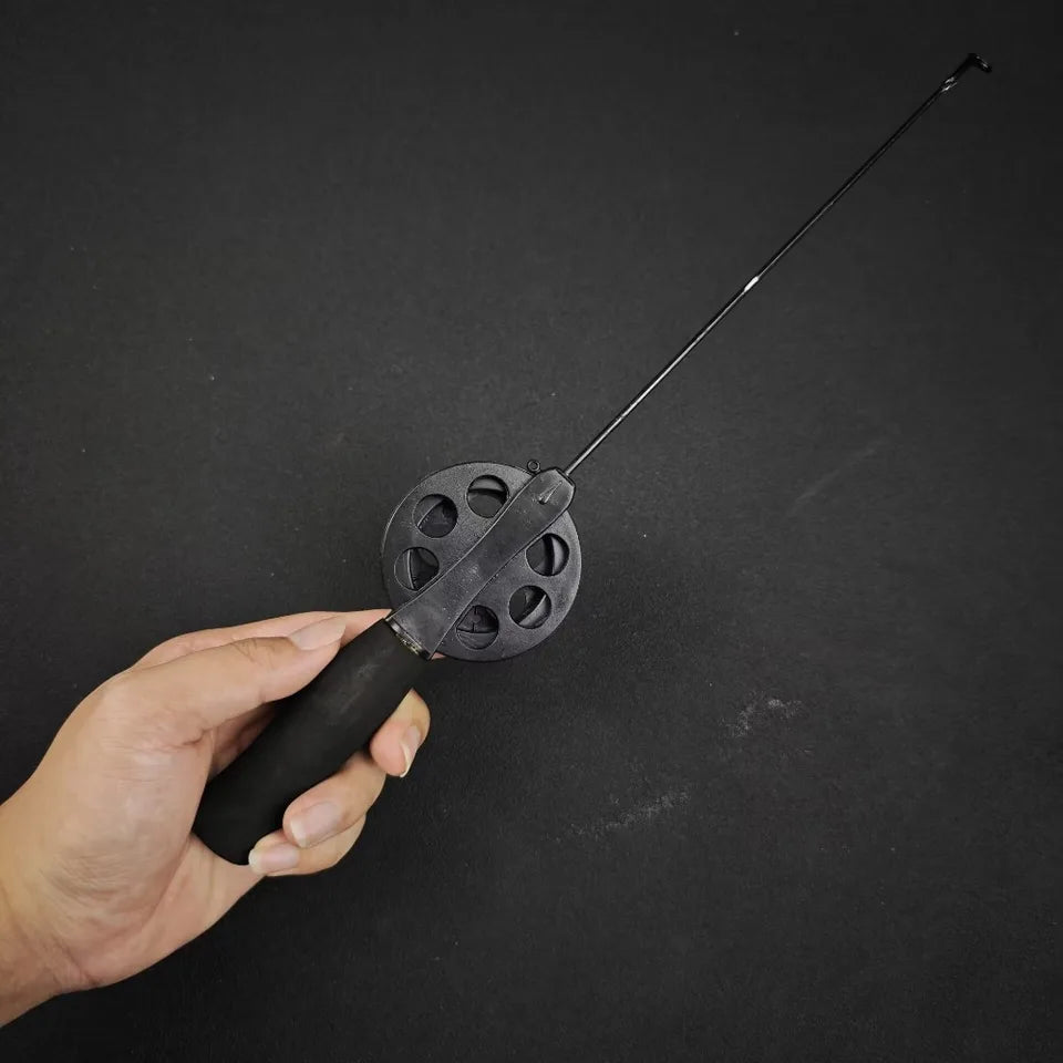 1pc 34cm Mini Fishing Rod Ice Fishing Rod for Winter Fishing with Fishing Wheels Portable Fishing Tackle Fishing Accessories