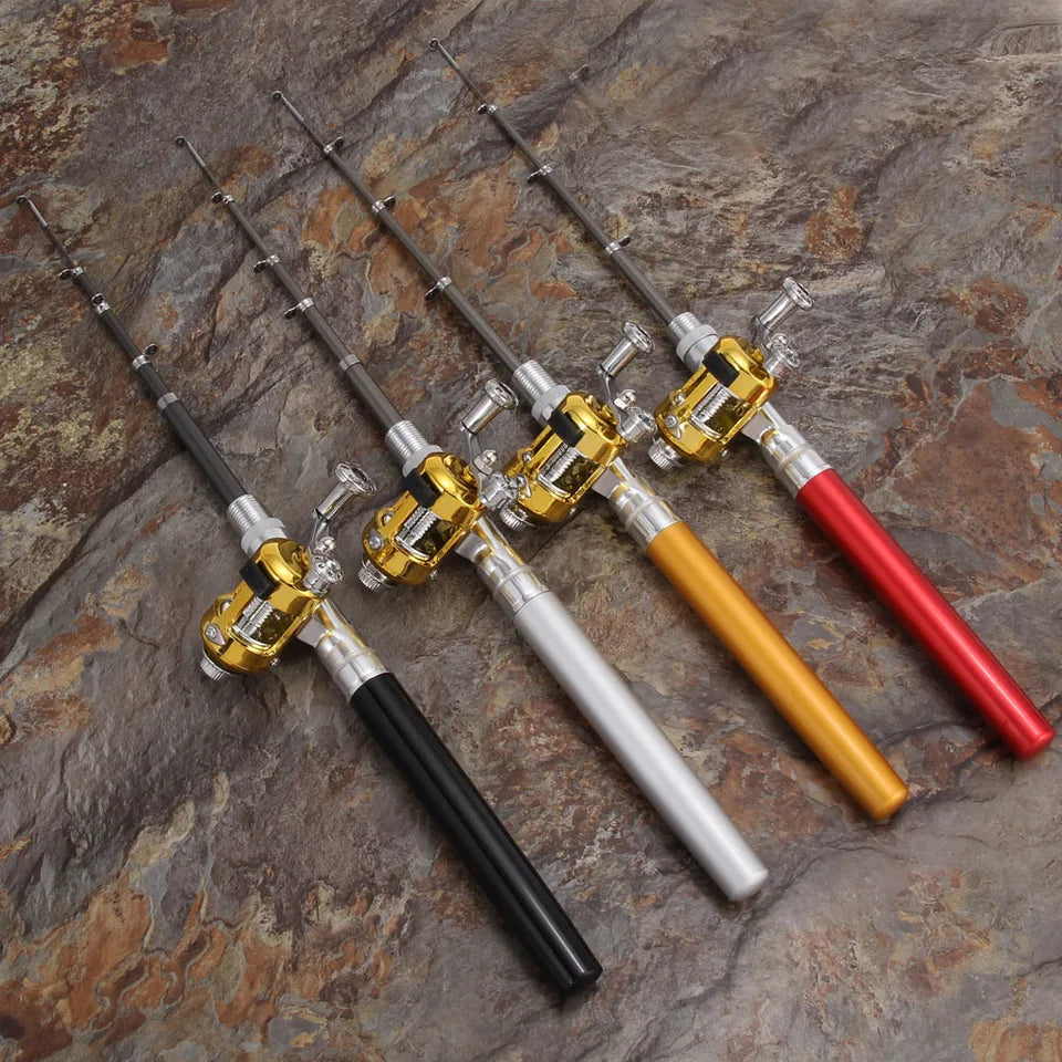 Fishing Rod Reel Combo Set Mini Telescopic Pocket Pen Fishing Rod Pole Fish Rod+Reel Pocket Fishing Rod Reel Full Kit