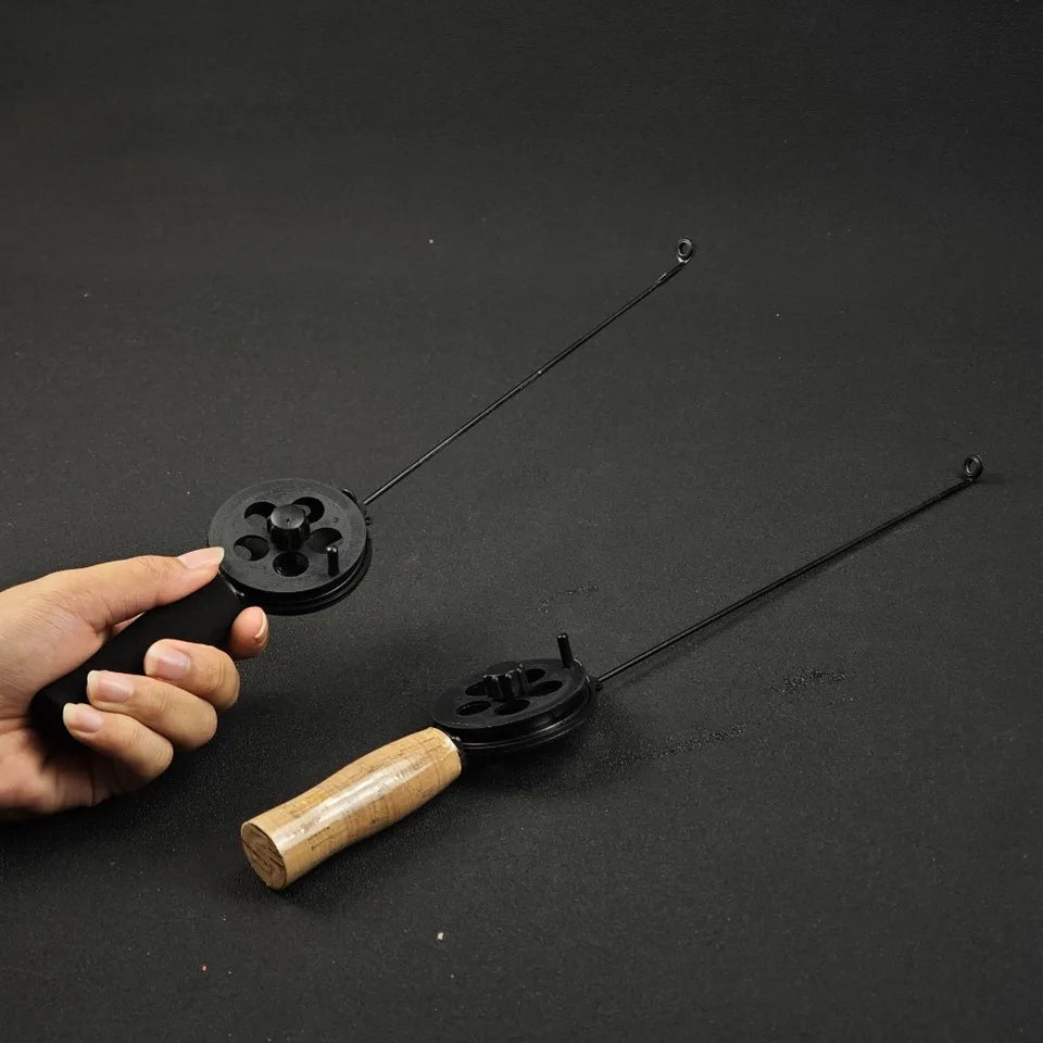 1pc 34cm Mini Fishing Rod Ice Fishing Rod for Winter Fishing with Fishing Wheels Portable Fishing Tackle Fishing Accessories