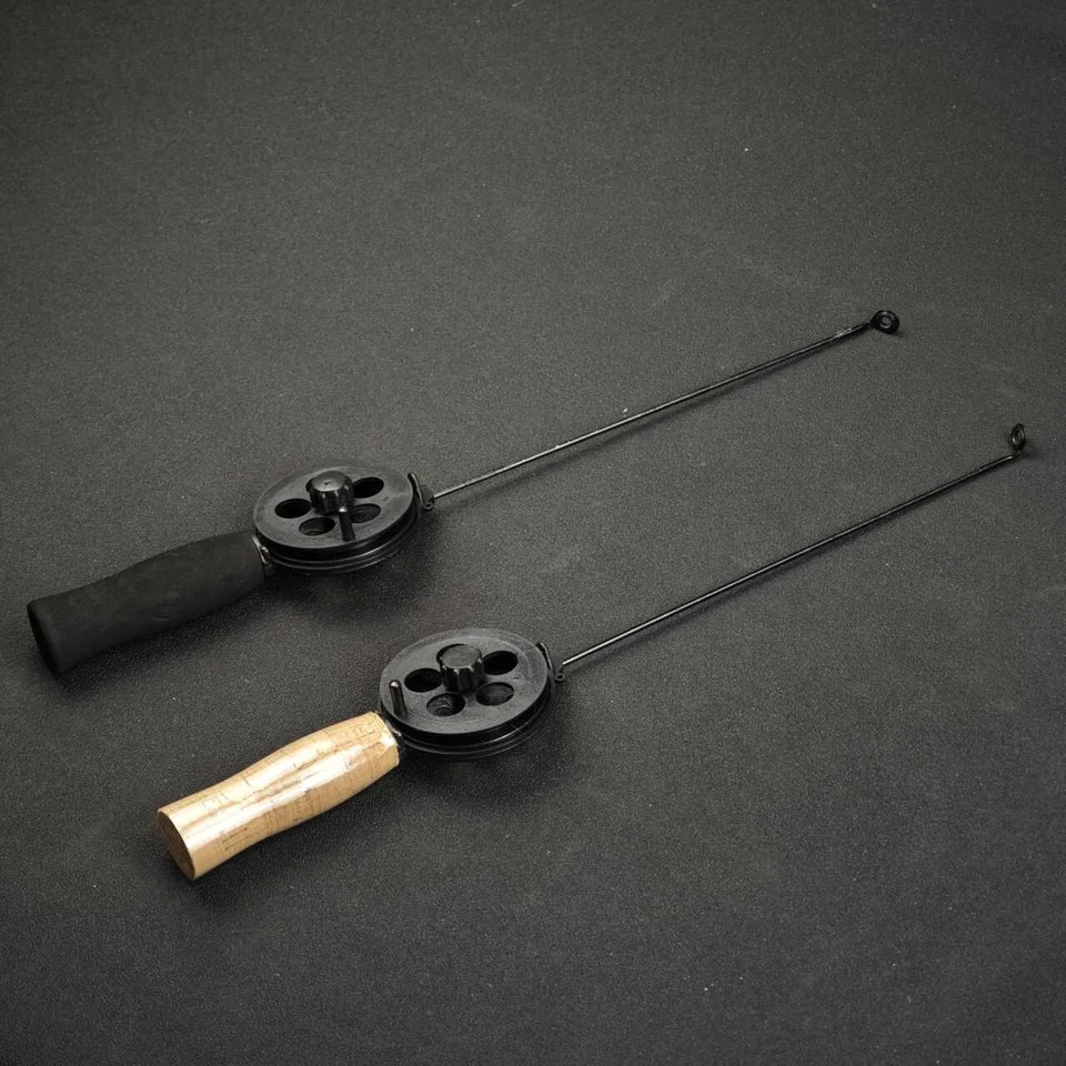 1pc 34cm Mini Fishing Rod Ice Fishing Rod for Winter Fishing with Fishing Wheels Portable Fishing Tackle Fishing Accessories